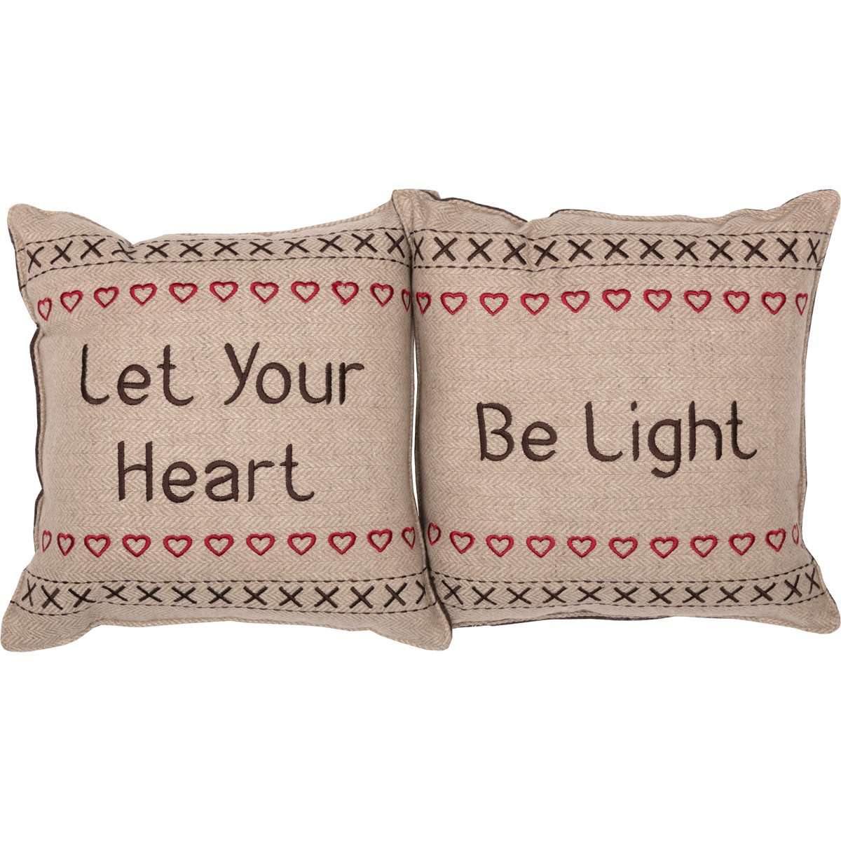 Merry Little Christmas Pillow Let Your Heart Set of 2 12x12 - The Fox Decor