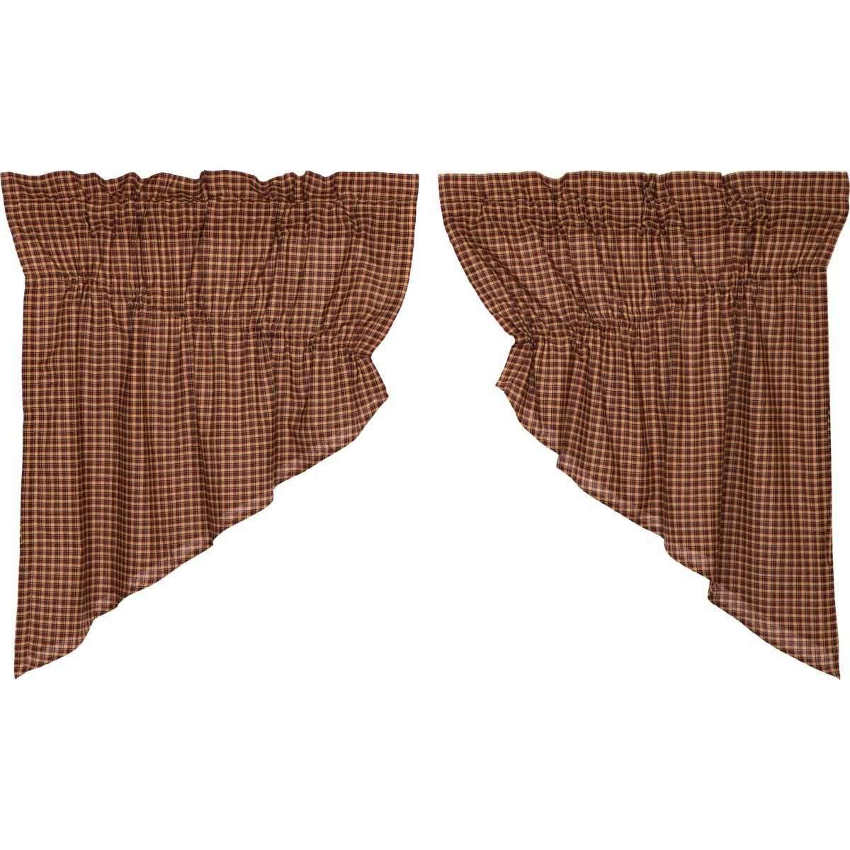 Patriotic Patch Plaid Prairie Swag Curtain Set of 2 36x36x18 VHC Brands online