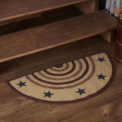 Potomac Jute Braided Rug Half Circle Stencil Stars 16.5