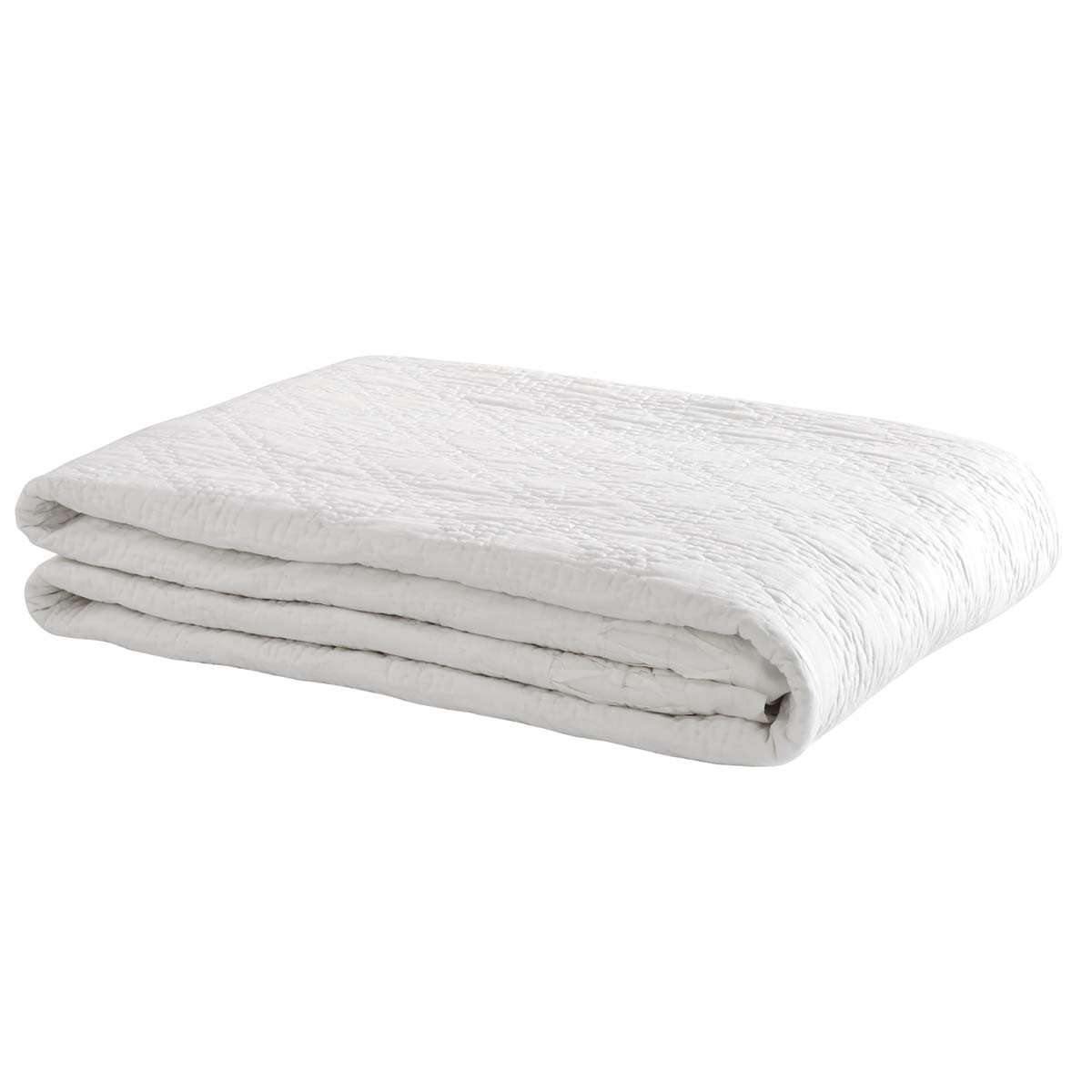 Adelia White Queen Quilt 90Wx90L VHC Brands folded