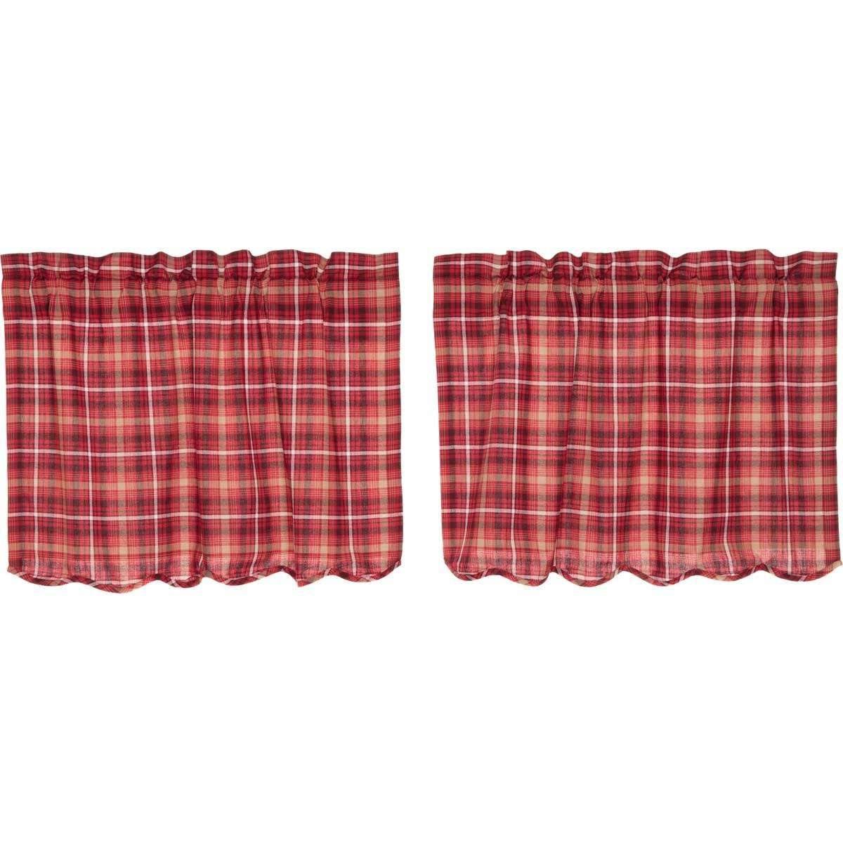 Braxton Scalloped Tier Curtain Set of 2 L24xW36 - The Fox Decor