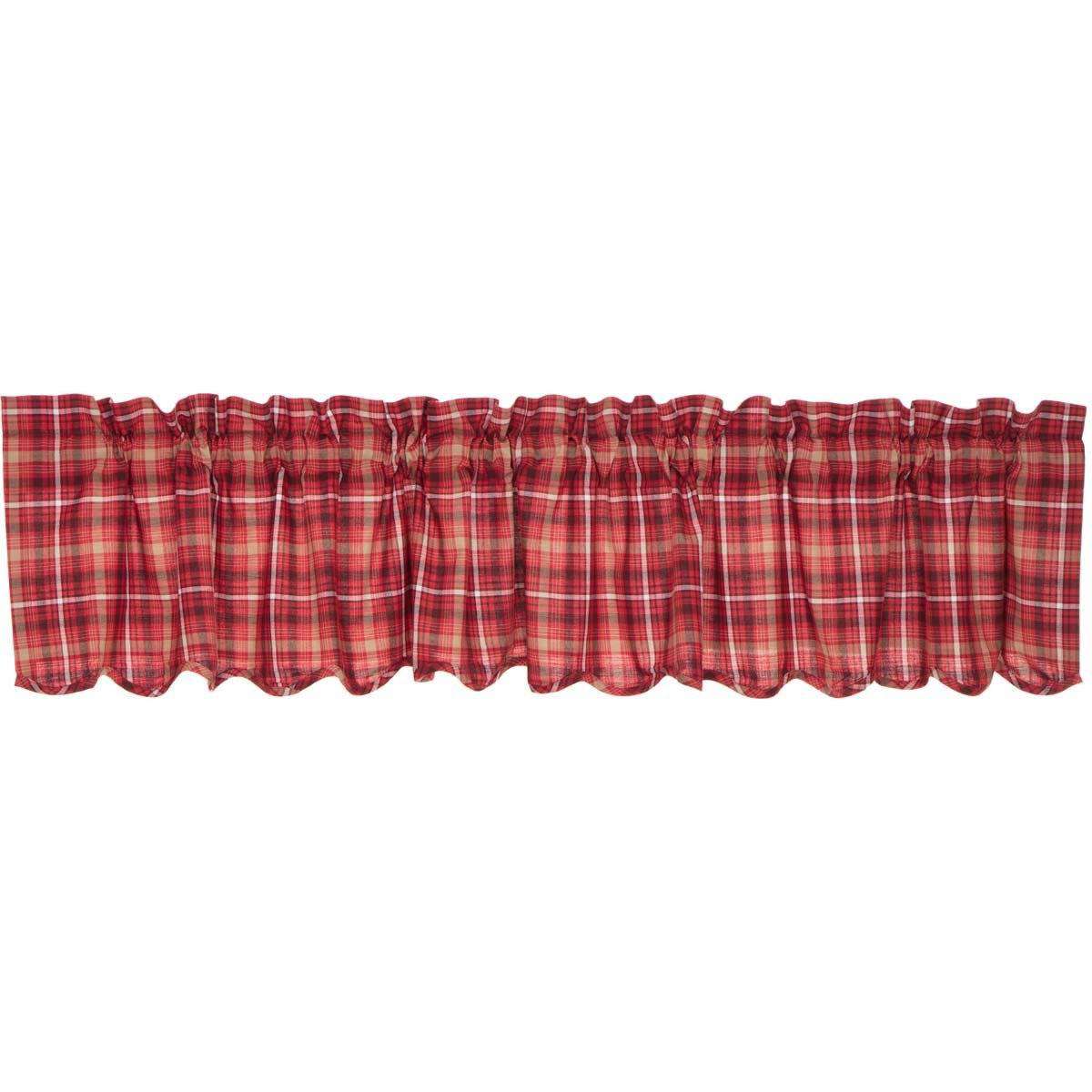 Braxton Scalloped Valance Curtain Apple Red, Natural, Ebony - The Fox Decor