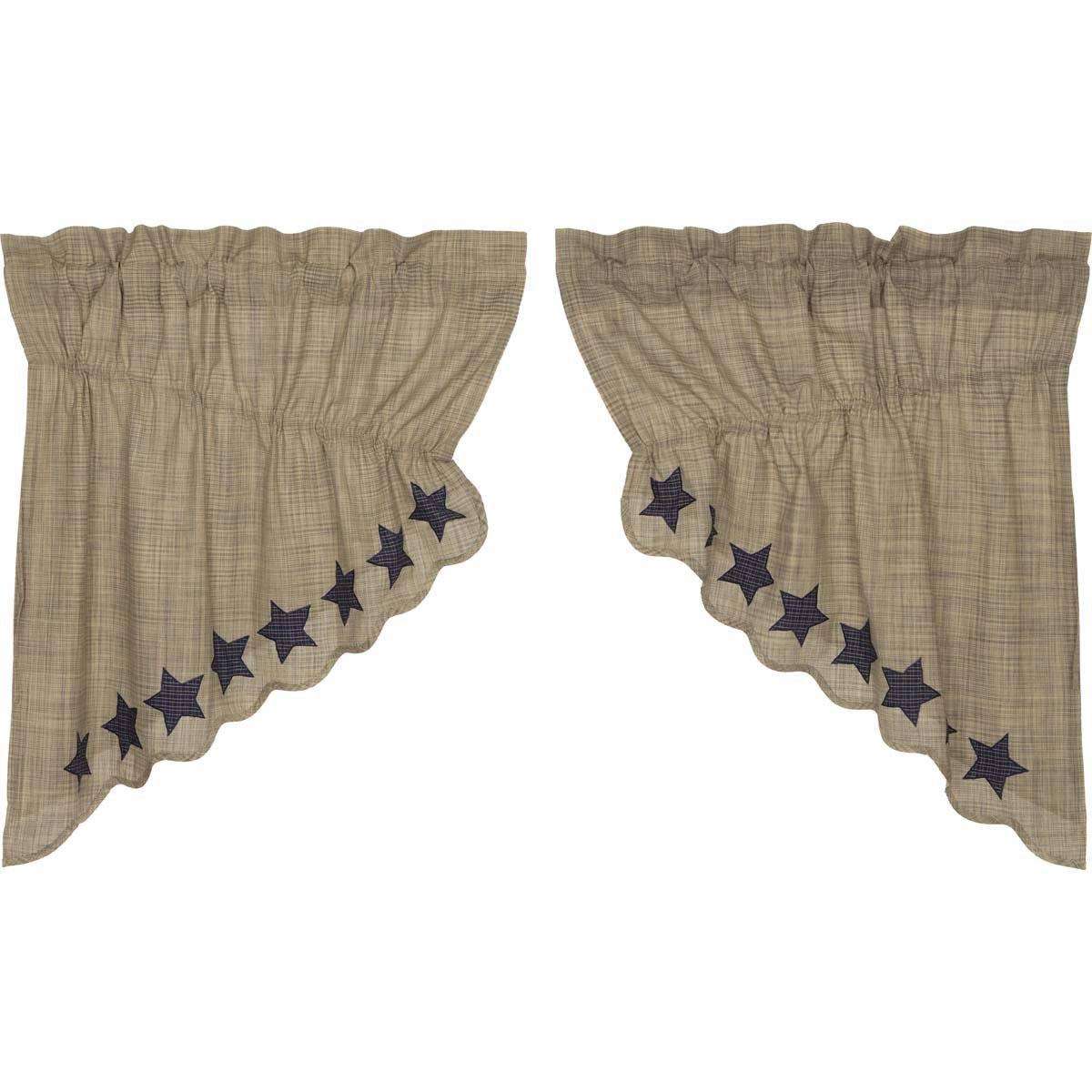 Vincent Scalloped Prairie Swag Curtain Set of 2 - The Fox Decor