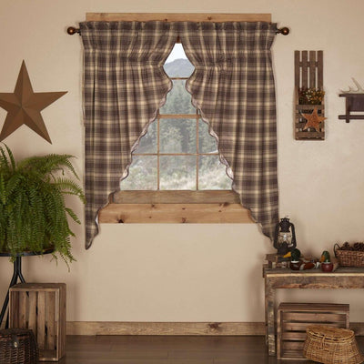 Dawson Star Scalloped Prairie Short Panel Curtain Curtain Set of 2 63x36x18