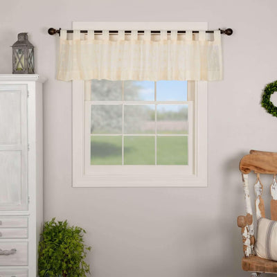 Willow Creme Tab Top Valance Curtain 16x90