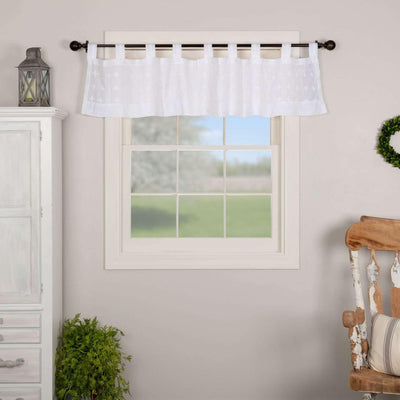 Willow White Tab Top Valance Curtain 16x72