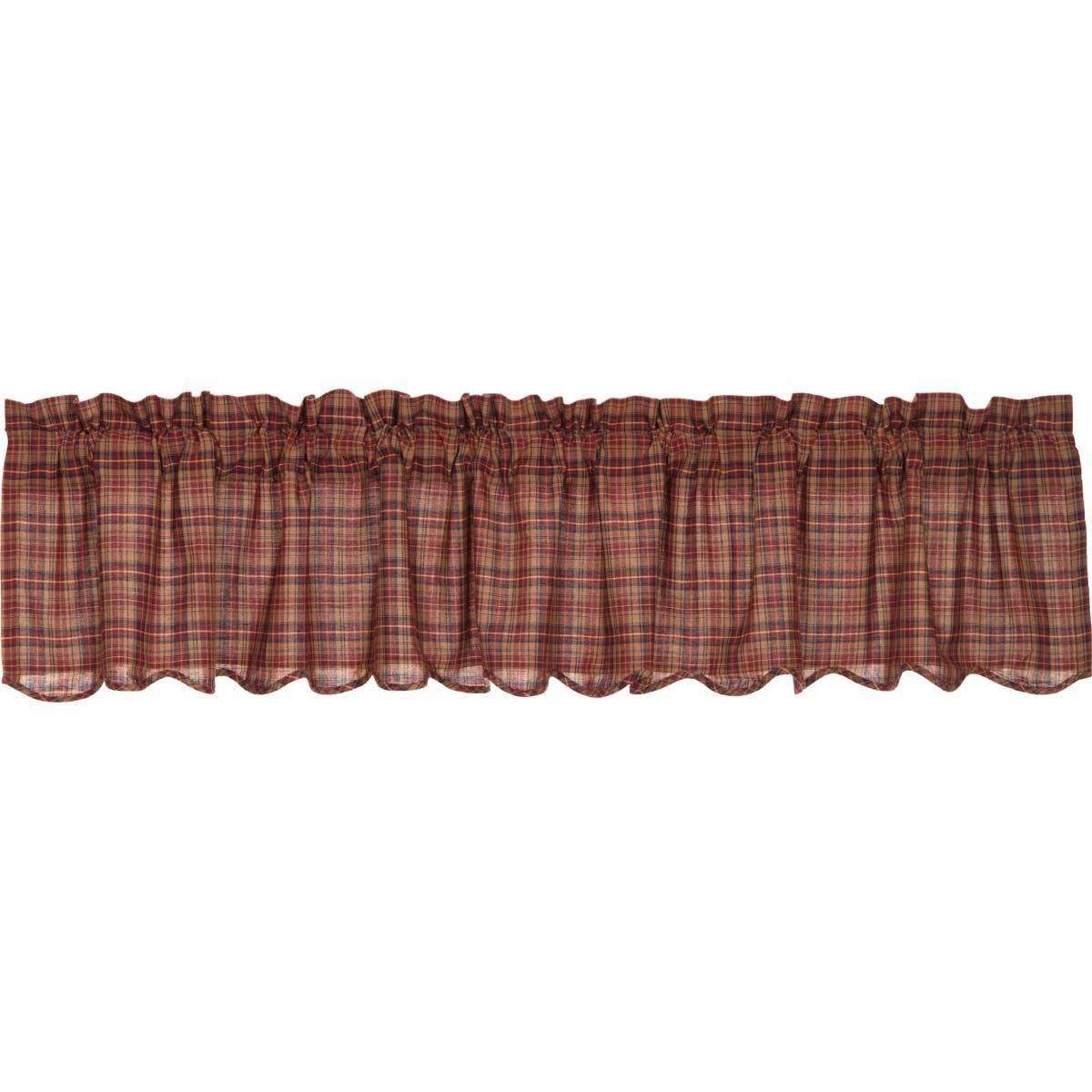 Parker Scalloped Valance Curtain Burgundy VHC Brands - The Fox Decor