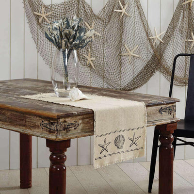 Sandy Creme Burlap Runner 13x72 VHC Brands