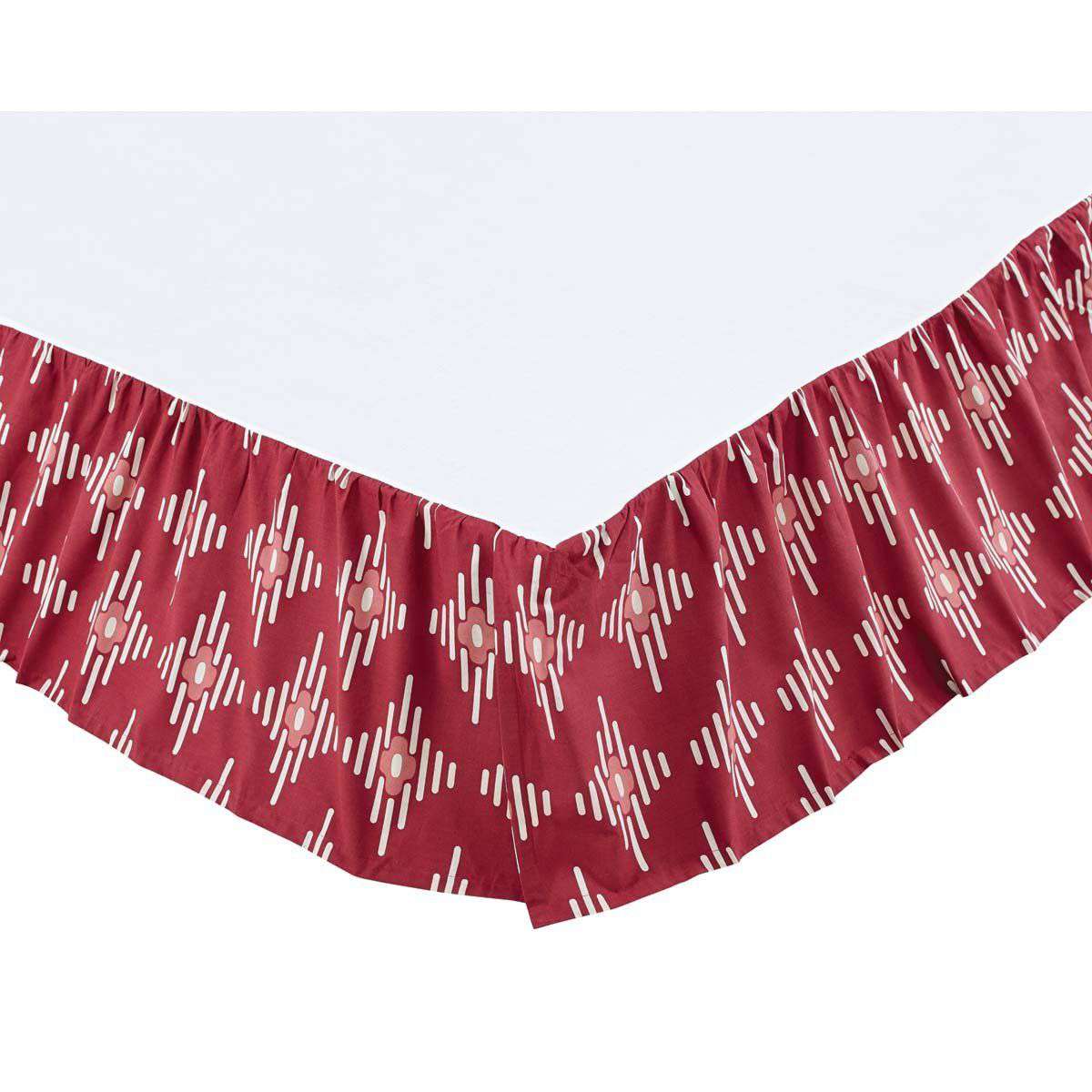 Paloma Crimson Bed Skirts Crimson, Parchment VHC Brands - The Fox Decor