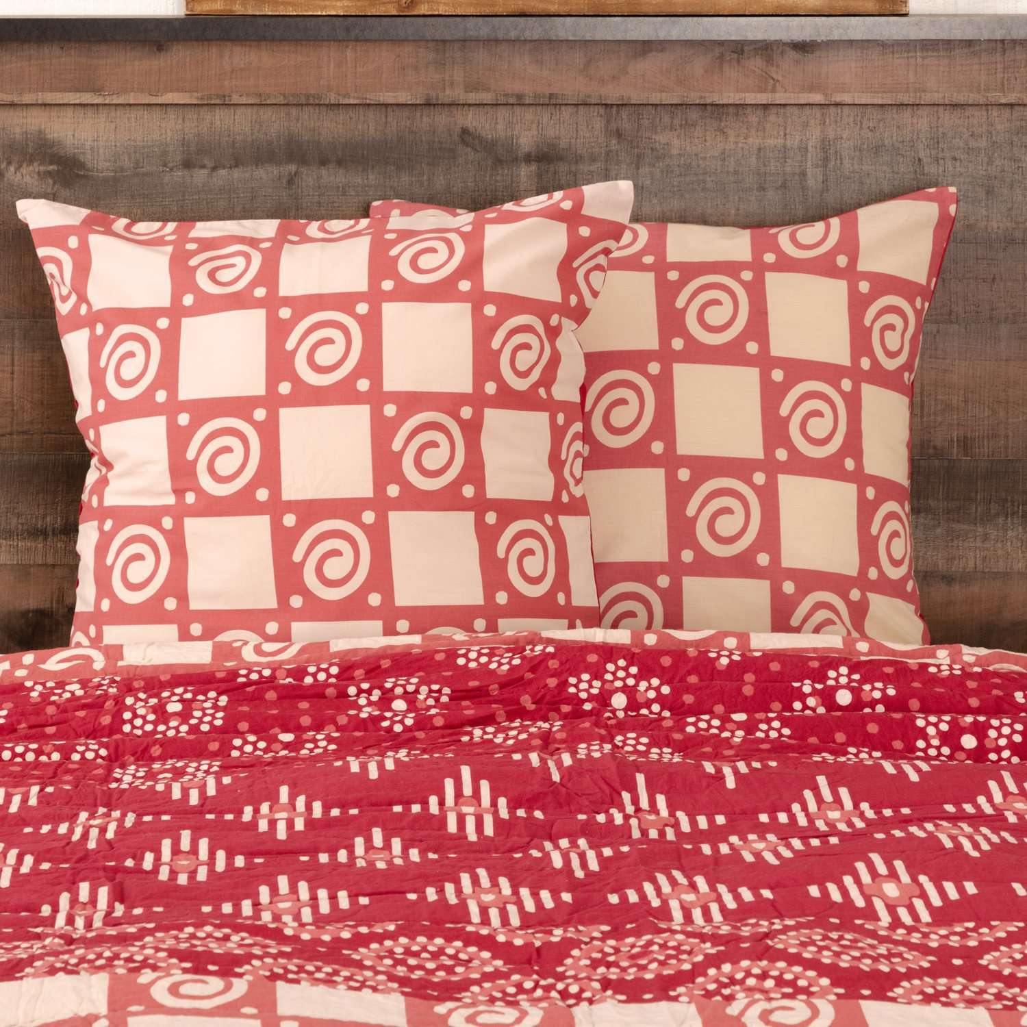 Paloma Crimson Fabric Euro Sham 26x26