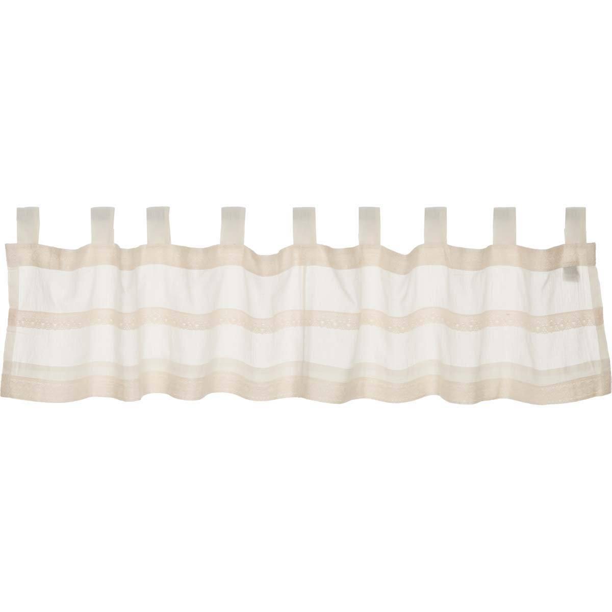 Quinn Creme Tab Top Valance Curtain 16x72 - The Fox Decor