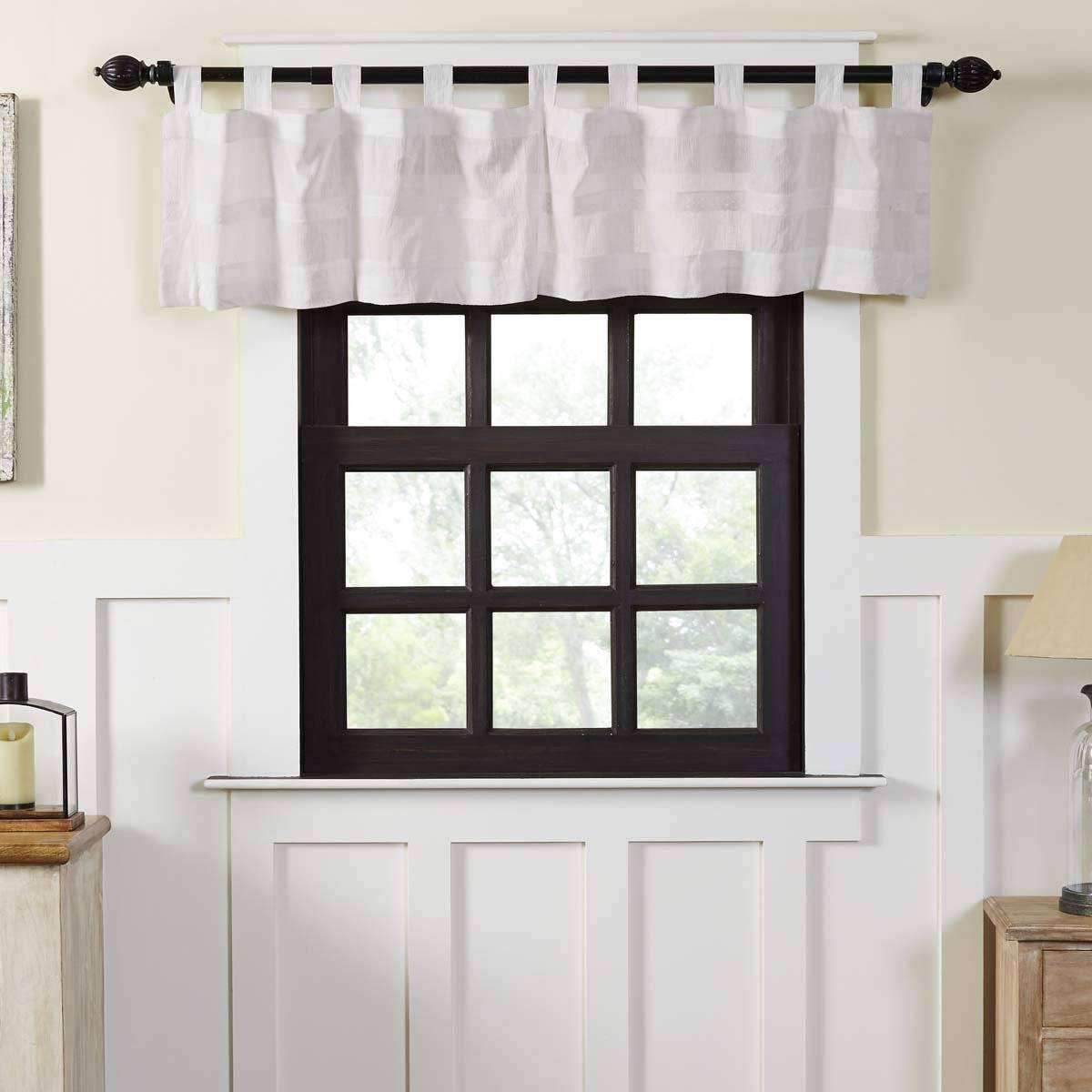 Quinn White Tab Top Valance 16x72