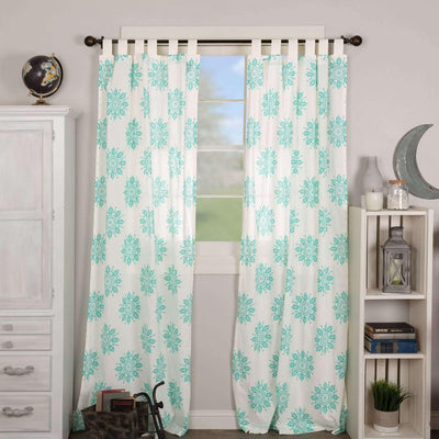 Mariposa Turquoise Panel Curtain Set of 2 84x40