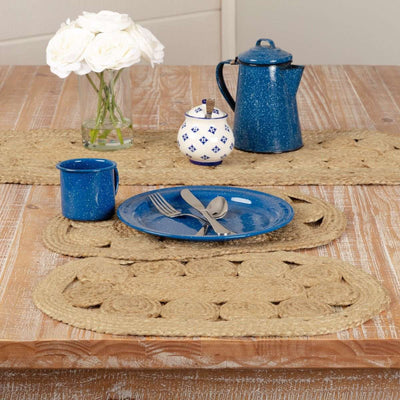 Celeste Jute Braided Placemat Set of 6 VHC Brands