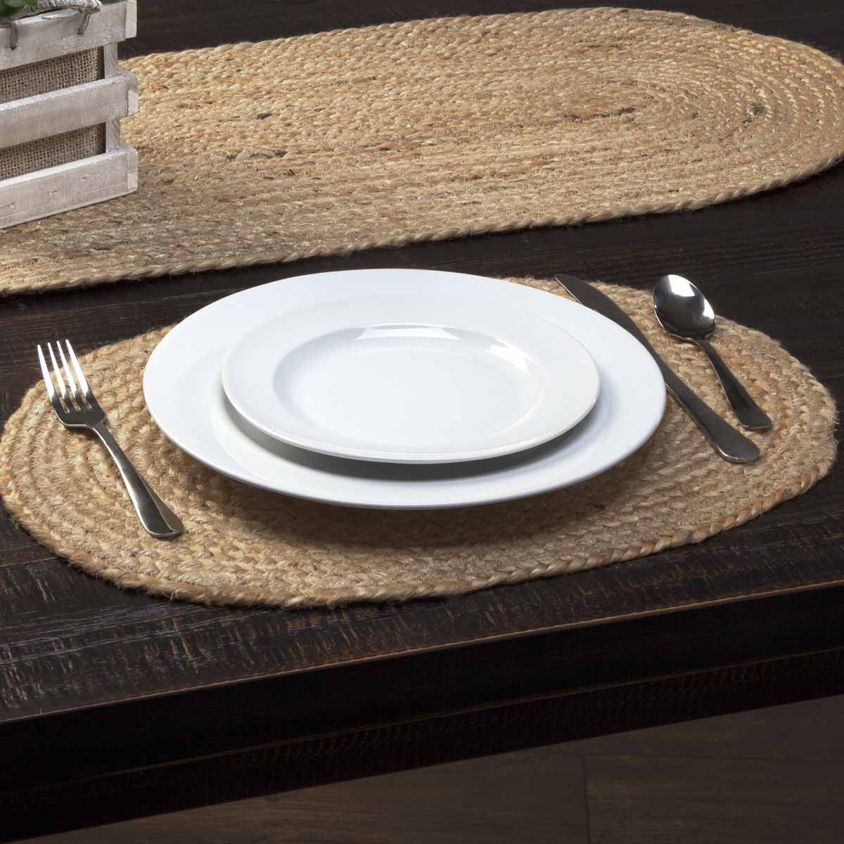 Natural Jute Braided Placemats Set of 6 - VHC Brands