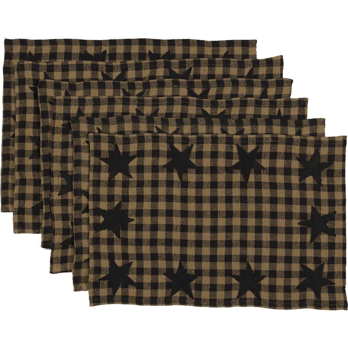 Black Star Placemat Set of 6 - The Fox Decor