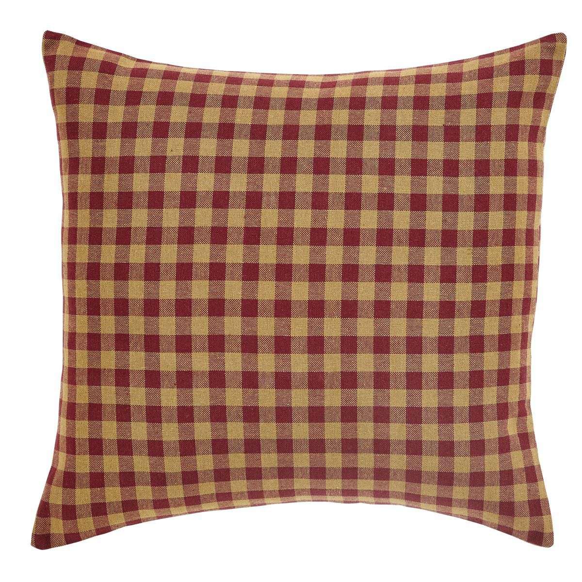 Burgundy Check Fabric Pillow 16" - The Fox Decor
