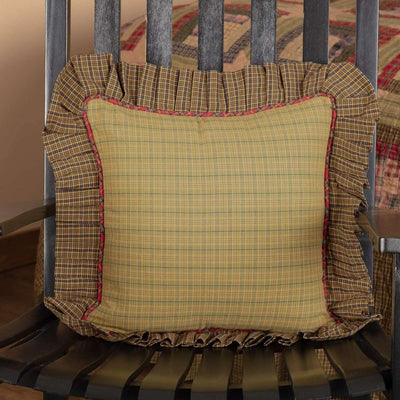 Tea Cabin Fabric Ruffled Pillow 16x16 VHC Brands
