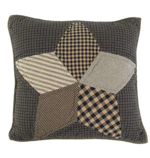 Farmhouse Star Pillow Quilted 16x16 front