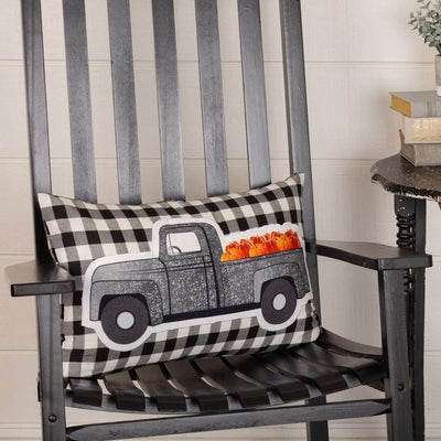 Annie Buffalo Black Check Pumpkin Truck Pillow