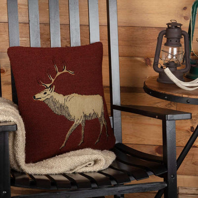 Beckham Elk Hooked Pillow 18