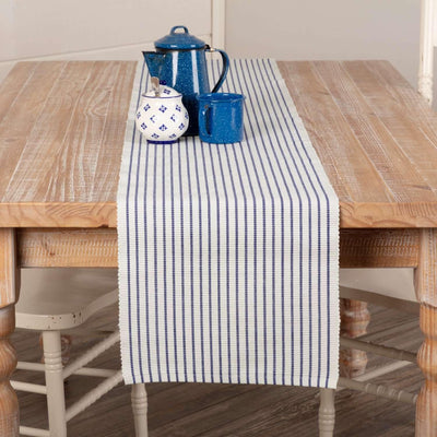 Audrey Blue Ribbed Runner 13x90 VHC Brands