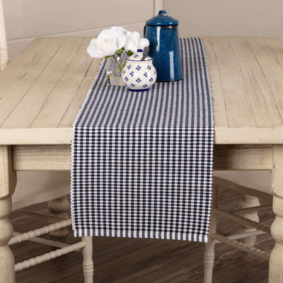 Tara Navy Ribbed Runner 13x72 VHC Brands