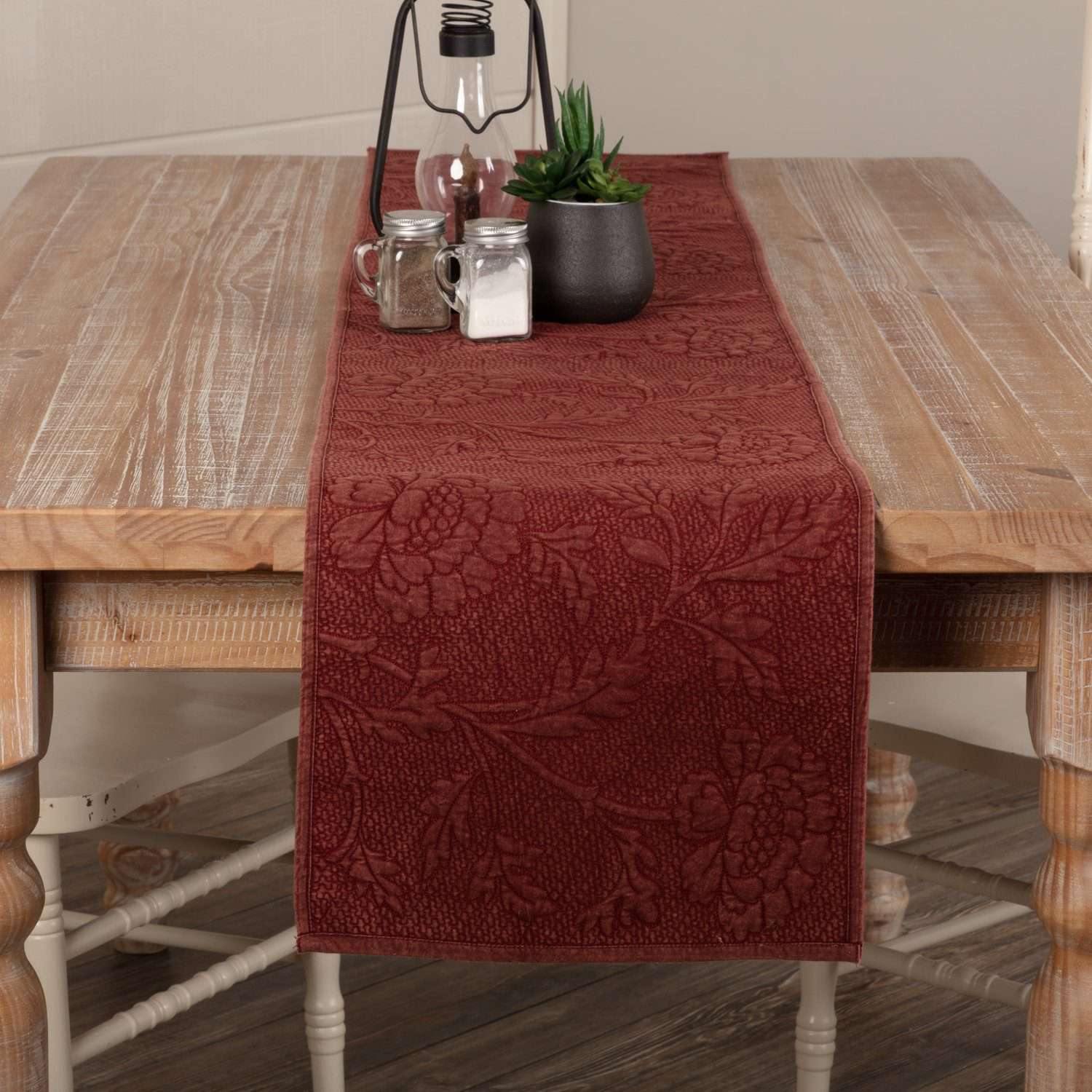 Carly Red Quilted Runner 13x72 VHC Brands