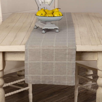 Julie Grey Plaid Runner 13x90 VHC Brands