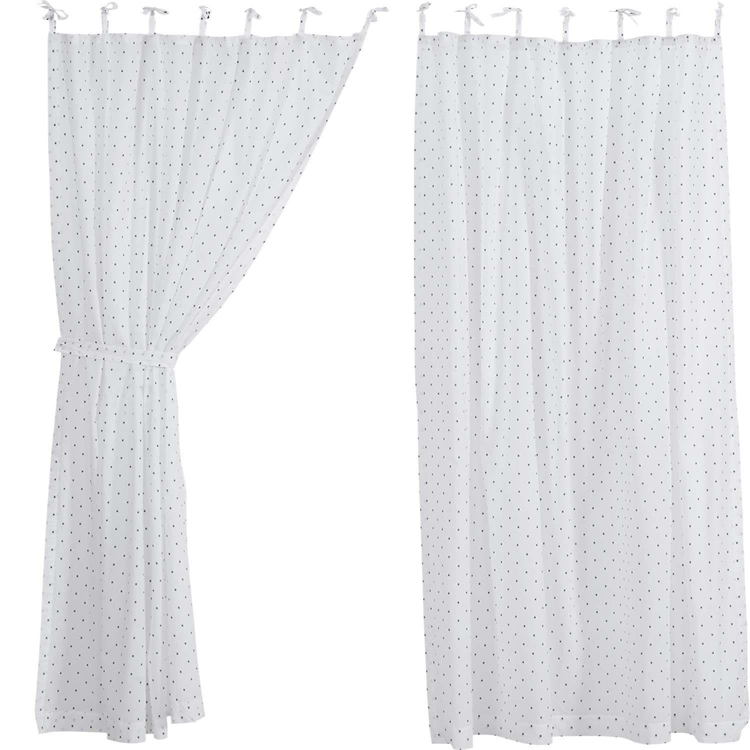 Malyn Tie Top Panel Curtain Set of 2 84x40 - The Fox Decor