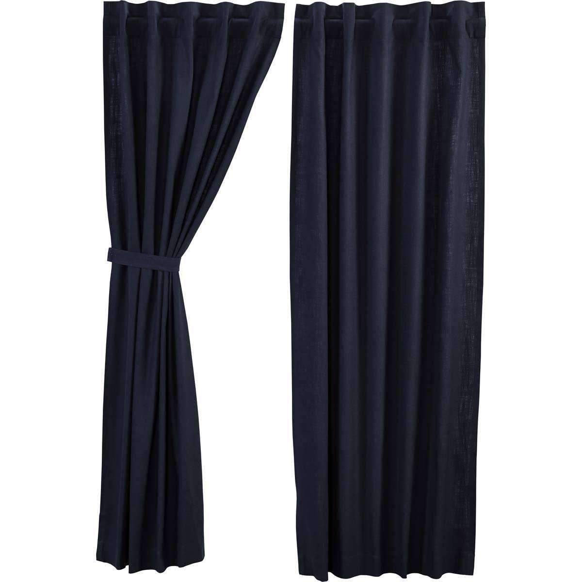 Regina Navy Panel Curtain Set of 2 84"x40" VHC Brands - The Fox Decor