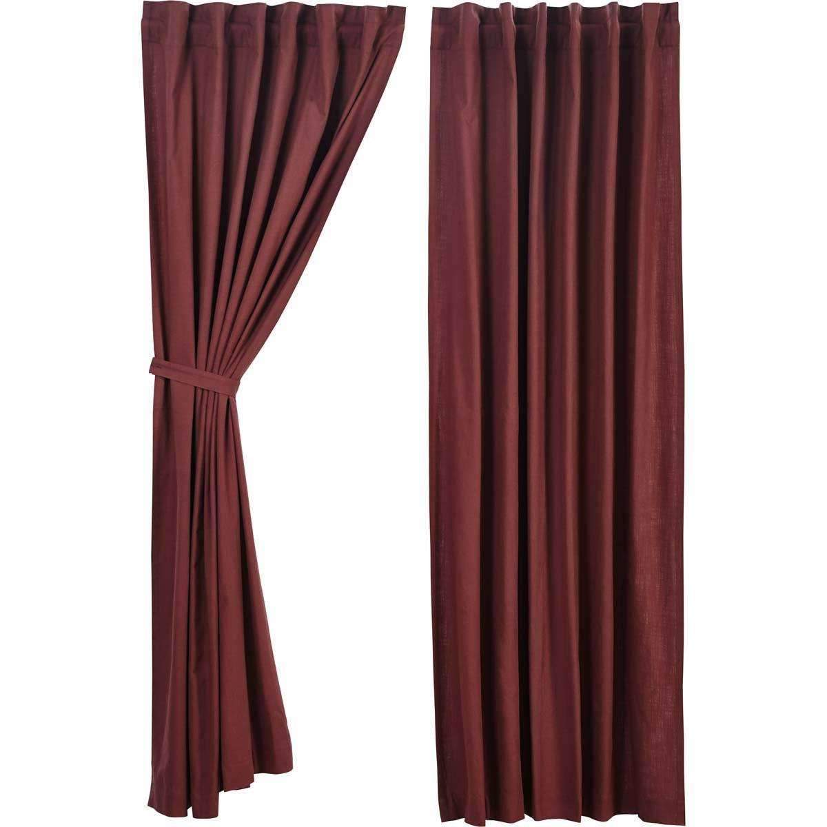 Regina Red Panel Curtain Set of 2 84"x40" VHC Brands - The Fox Decor