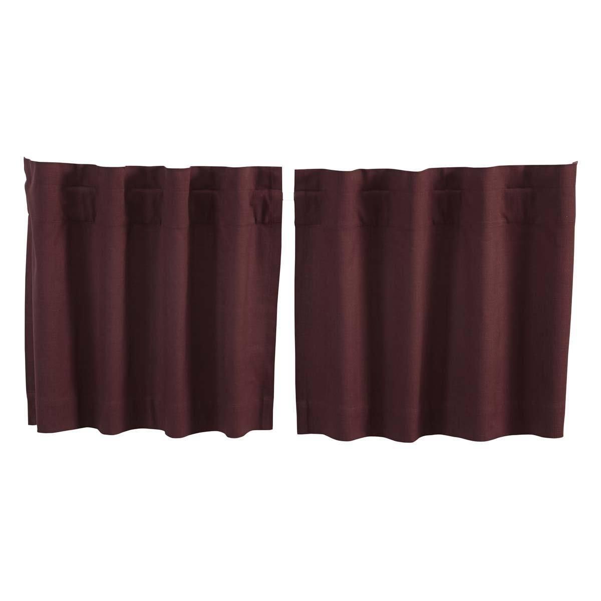 Regina Red Tier Curtain Set of 2 L24xW36 - The Fox Decor
