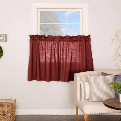 Regina Red Tier Curtain Set of 2 L36xW36