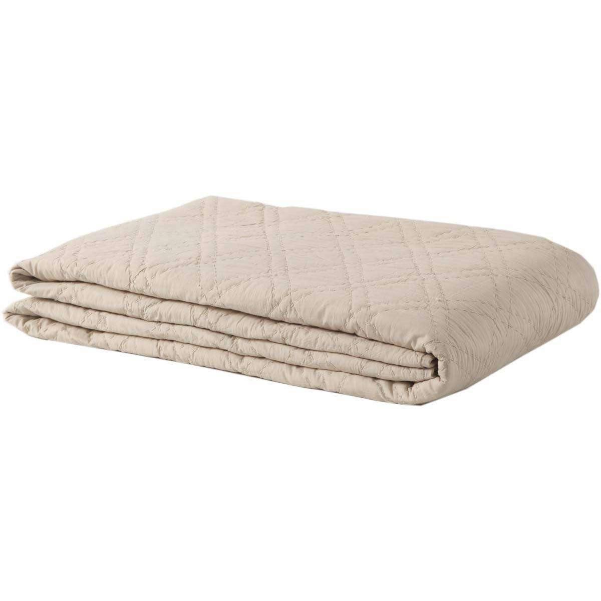 Casey Taupe King Quilt 108Wx92L VHC Brands folded