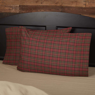 Tartan Red Plaid Standard Pillow Case Set of 2 21x30 VHC Brands
