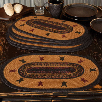 Heritage Farms Star Jute Braided Placemat Set of 6 VHC Brands