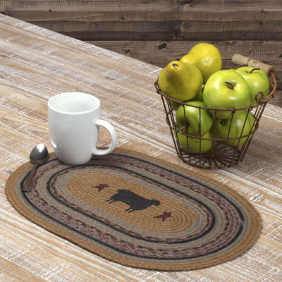 Heritage Farms Sheep Jute Braided Placemat Set of 6 VHC Brands