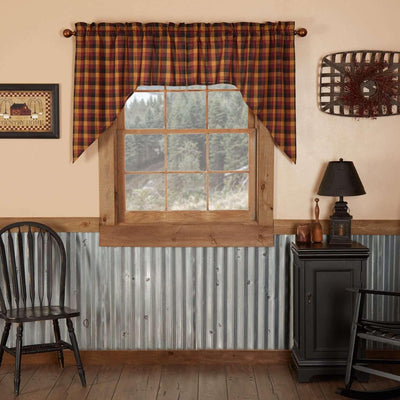 Heritage Farms Primitive Check Swag Curtain Set of 2 36x36x16