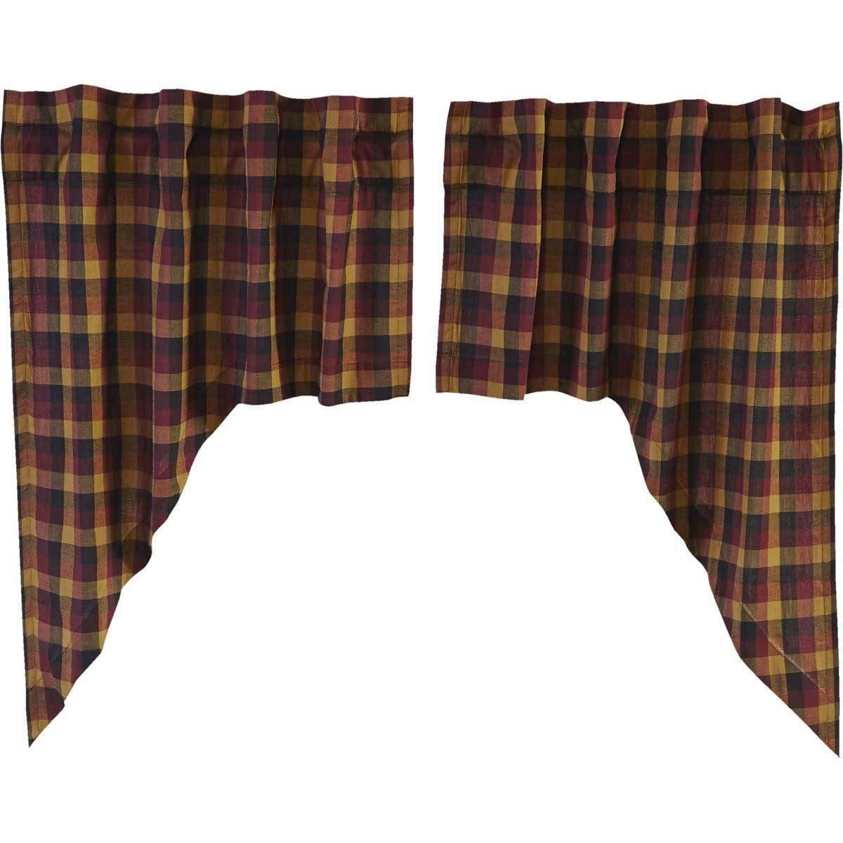Heritage Farms Primitive Check Swag Curtain Set of 2 36x36x16 - The Fox Decor
