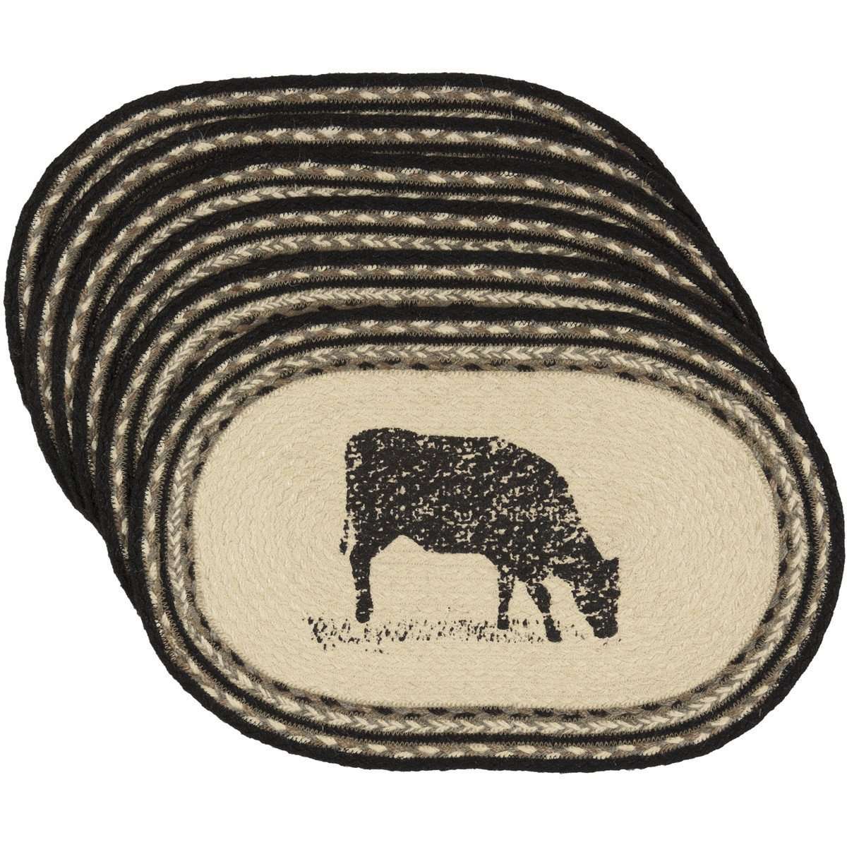Sawyer Mill Cow Jute Braided Placemat Set of 6 - The Fox Decor