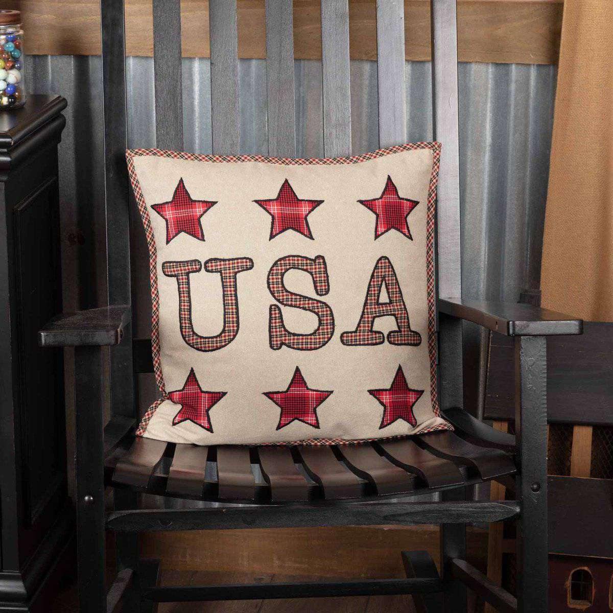 Liberty Stars USA Applique Pillow 18x18 VHC Brands - The Fox Decor