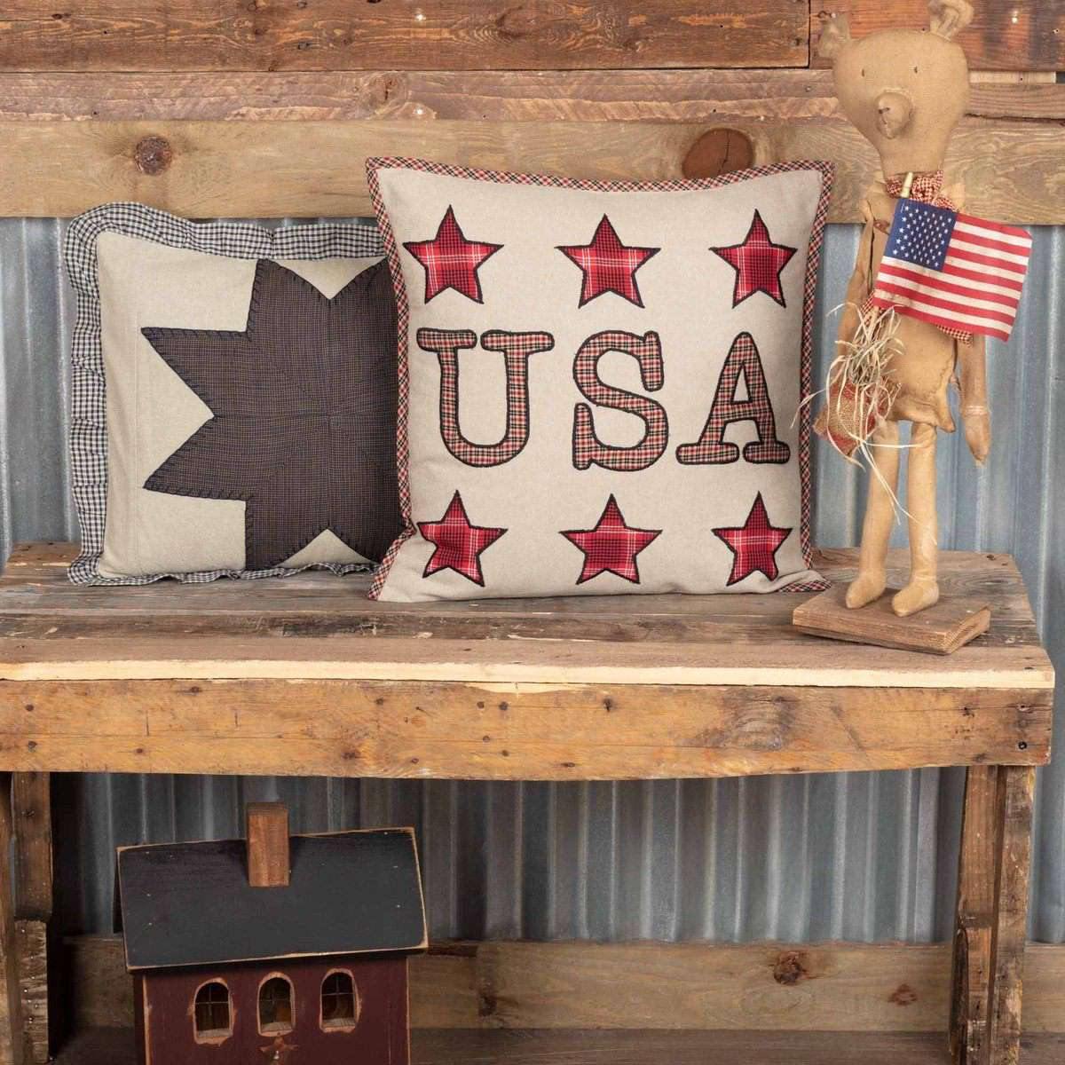 Liberty Stars USA Applique Pillow 18x18 VHC Brands - The Fox Decor