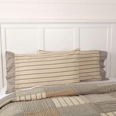 Sawyer Mill Charcoal Standard Pillow Case Set of 2 21x30 VHC Brands