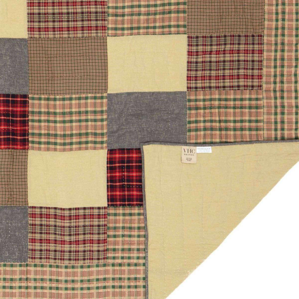 Rustic Plaid Patch King Quilt Set; 1-Quilt VHC Brands