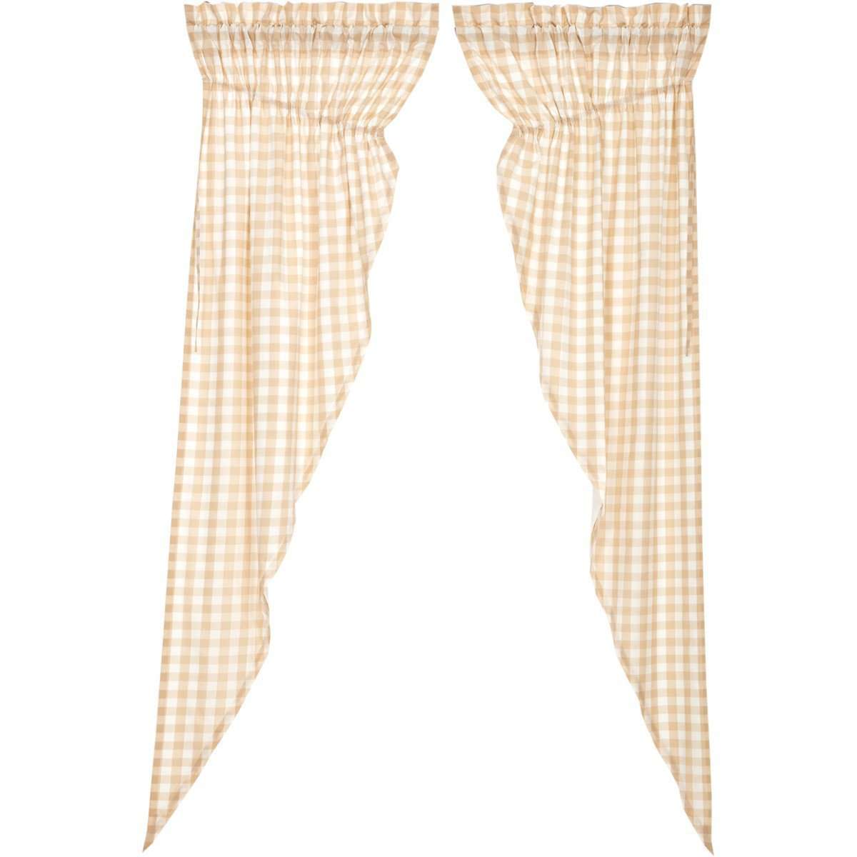 Annie Buffalo Tan Check Prairie Long Panel Curtain Set of 2 - The Fox Decor