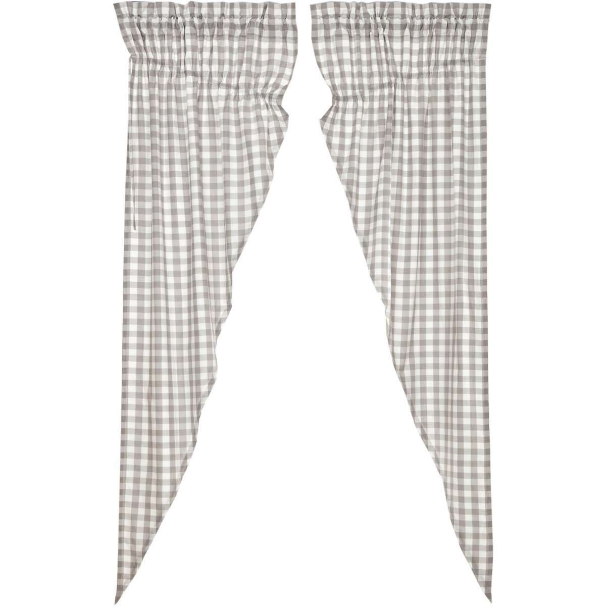 Annie Buffalo Grey Check Prairie Long Panel Curtain Set of 2 - The Fox Decor