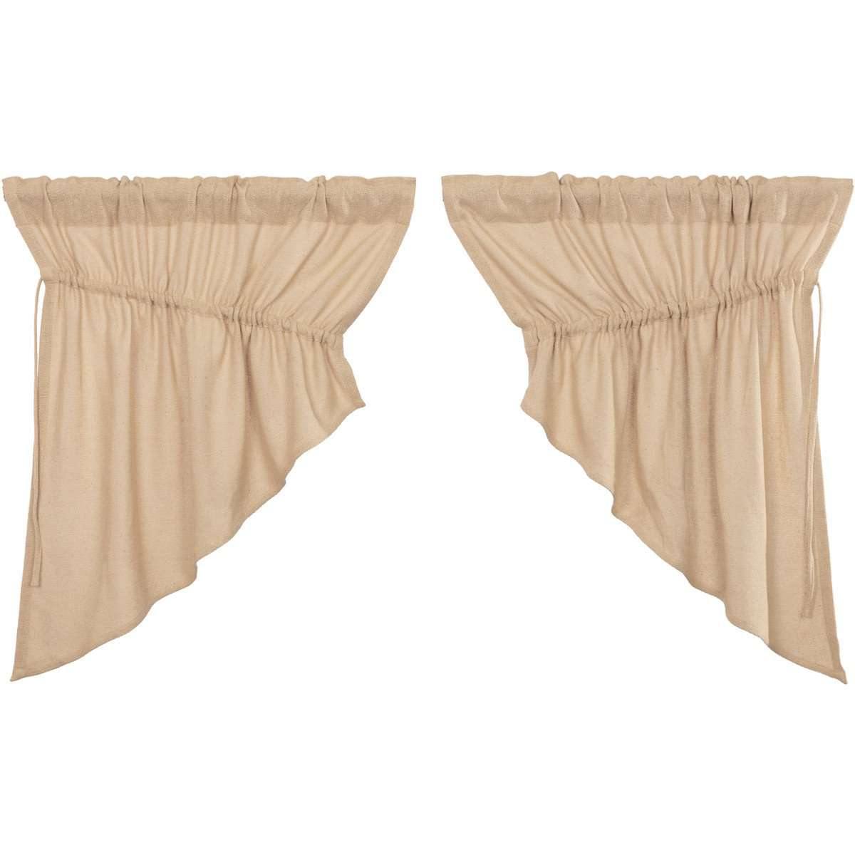 Burlap Vintage Prairie Swag Curtain Set of 2 36x36x18 VHC Brands - The Fox Decor