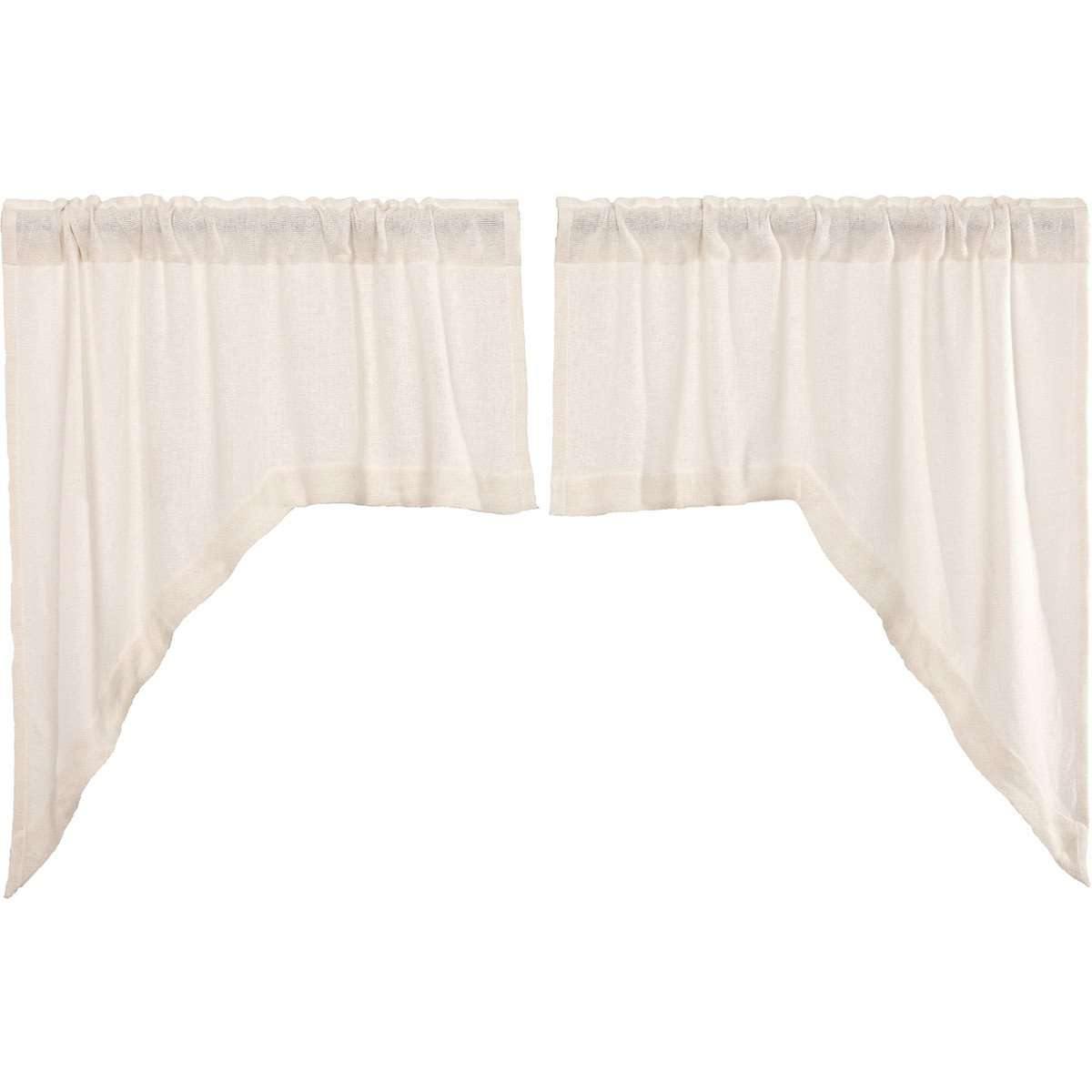 Burlap Antique White Swag Curtain Set of 2 36x36x16 VHC Brands - The Fox Decor