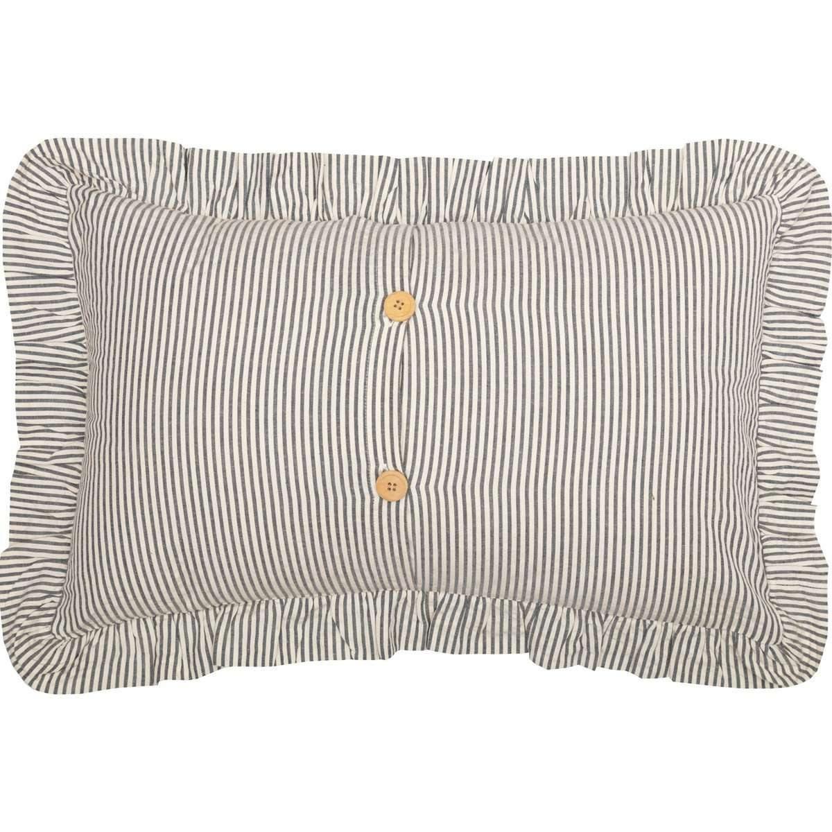 Hatteras Seersucker Blue Ticking Stripe Fabric Pillow 14x22 VHC Brands - The Fox Decor